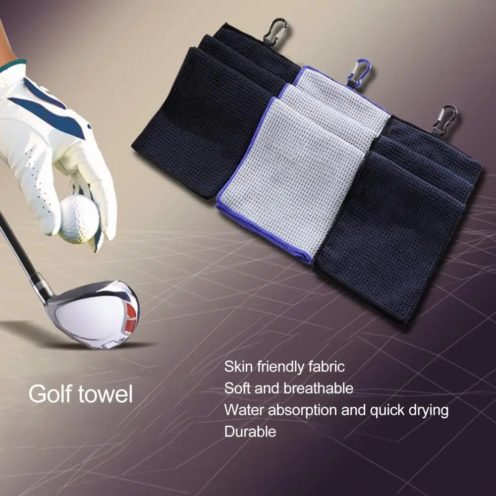 Golf Club Towel Anti-pilling Quickly Drying Accessory Waffle Pattern Golf Towel for Golf Training