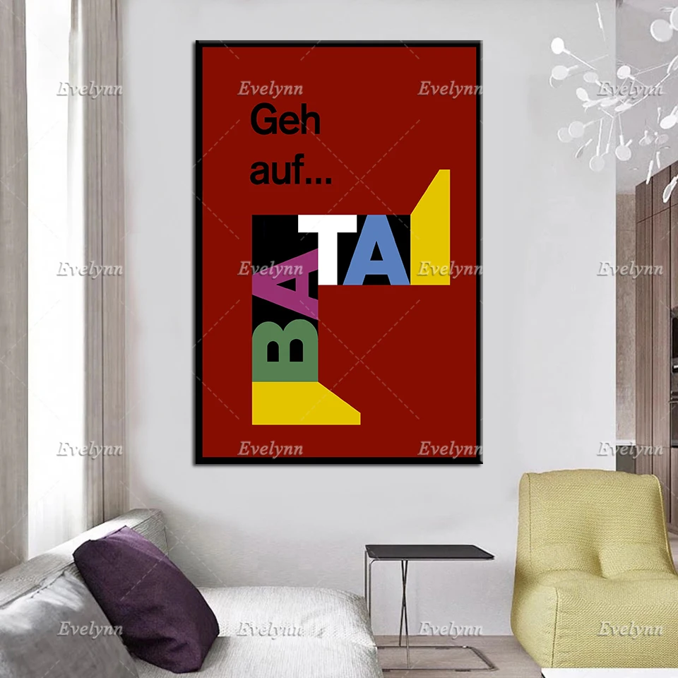 Herbert Leupin Go On Bata1948 Edited.Abstract Wall Art Oil PaintingHome Decor Prints Wall Art Canvas Posters Unique Gift