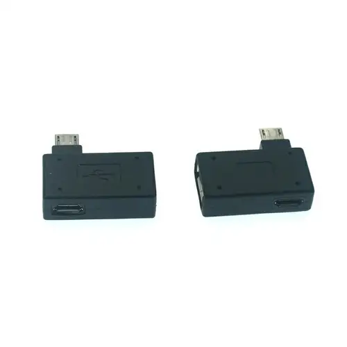 Imagen 2 del producto Adaptador Micro USB OTG de 90 grados para Fire Stick TV Snes mini Classic Nes Mini con fuente de alimentación en ángulo izquierdo y derecho