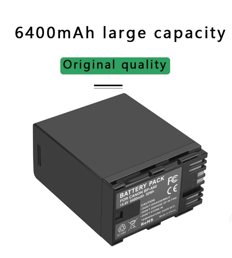 6400mAh BP-A60 BP A60 Battery for Canon BP-A60 BP-A65 BP-A90 BP-A30 US 0870C002 Battery, EOS C200, EOS C200B, EOS C220B