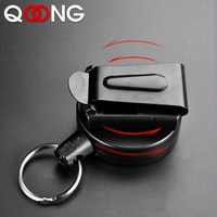 60CM Carbon Fiber Military Braided Rope Keychain Sports Retractable Key Chain Anti-lost Telescopic Keyring Keys Trinket H23