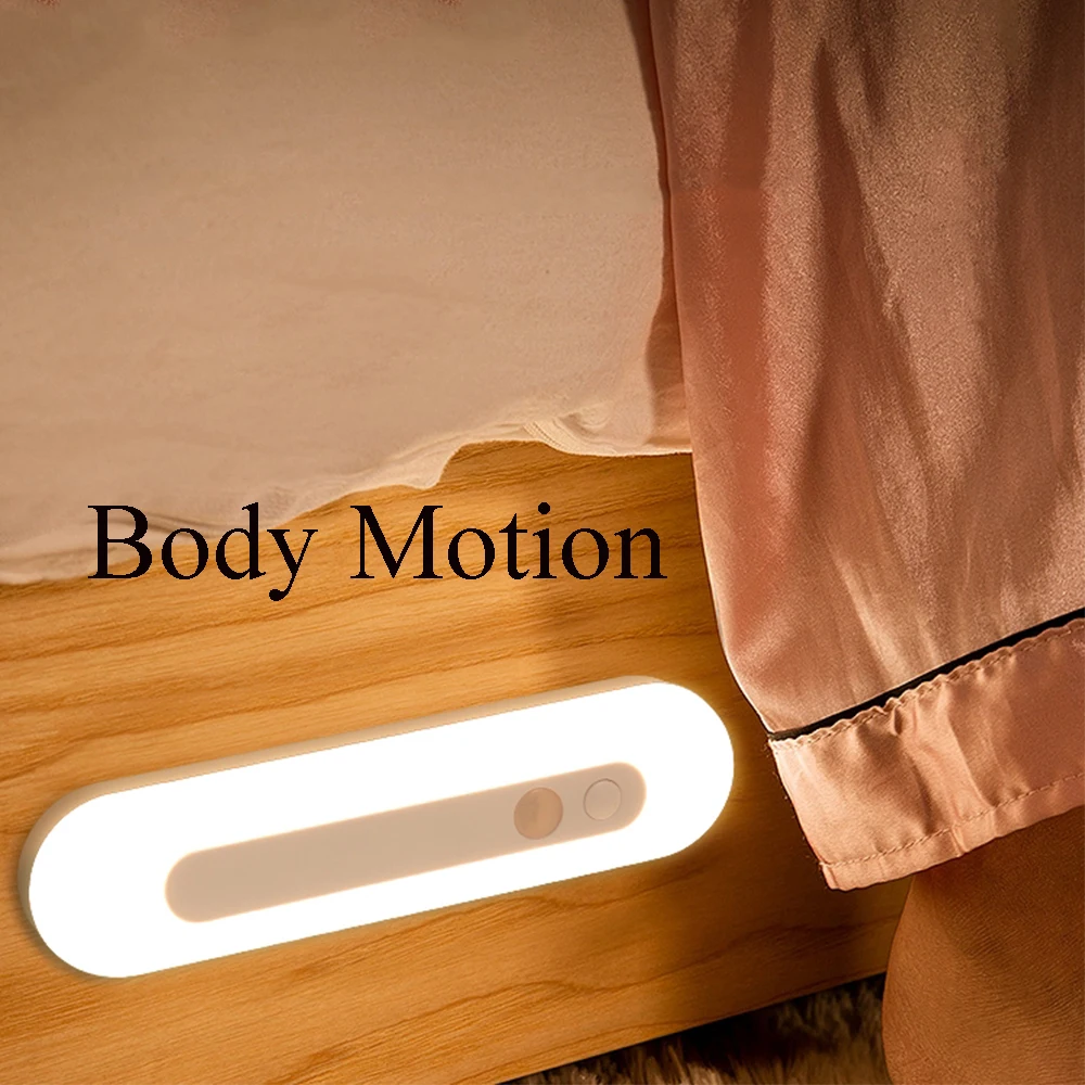 Rechargeable Wireless Handheld Portable Mini Wall Lamp Sconces Toilet Bathroom Lighting Body Motion Night Lights Bedroom Bedside