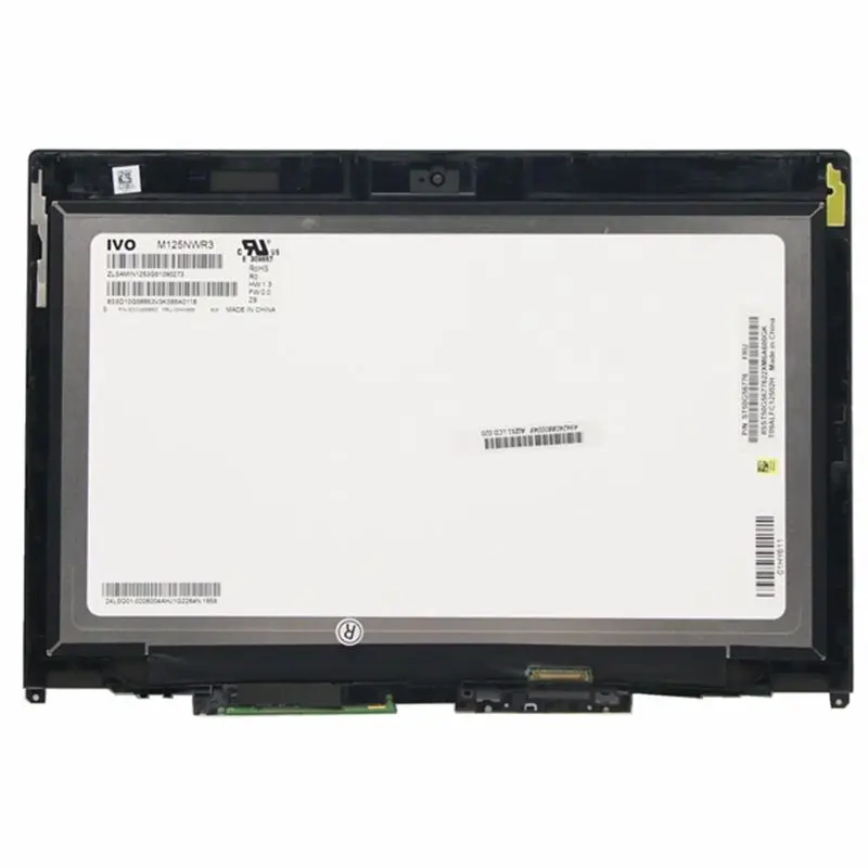 

12.5" laptop screen For Lenovo YOGA 260 LCD screen 1366*768 M125NWR3 Touch Digitizer Assembly With Frame