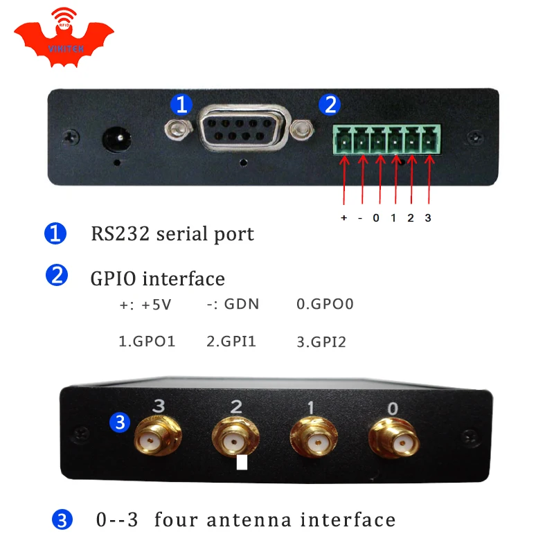 UHF RFID reader 915MHZ impinj R2000  4 antenna port  fixed Reader for warehouse logistic production line RS232 rfid card scanner