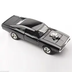 1/32 Diecast Alloy Car Model Minicar Dodge Charger Black Vehicle Toy con luce e suono