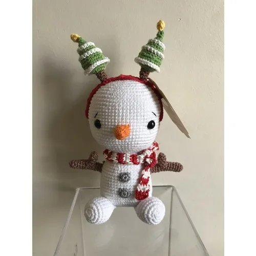 Amigurumi Snowman Hand-Knitted Children Fit 23 Cm