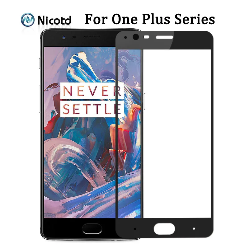 2.5D Full Tempered Glass For Oneplus 7T 6T 5T 3T Tempered Glass Screen Protector Film For One Plus 3 5 6 7 Black White Colors