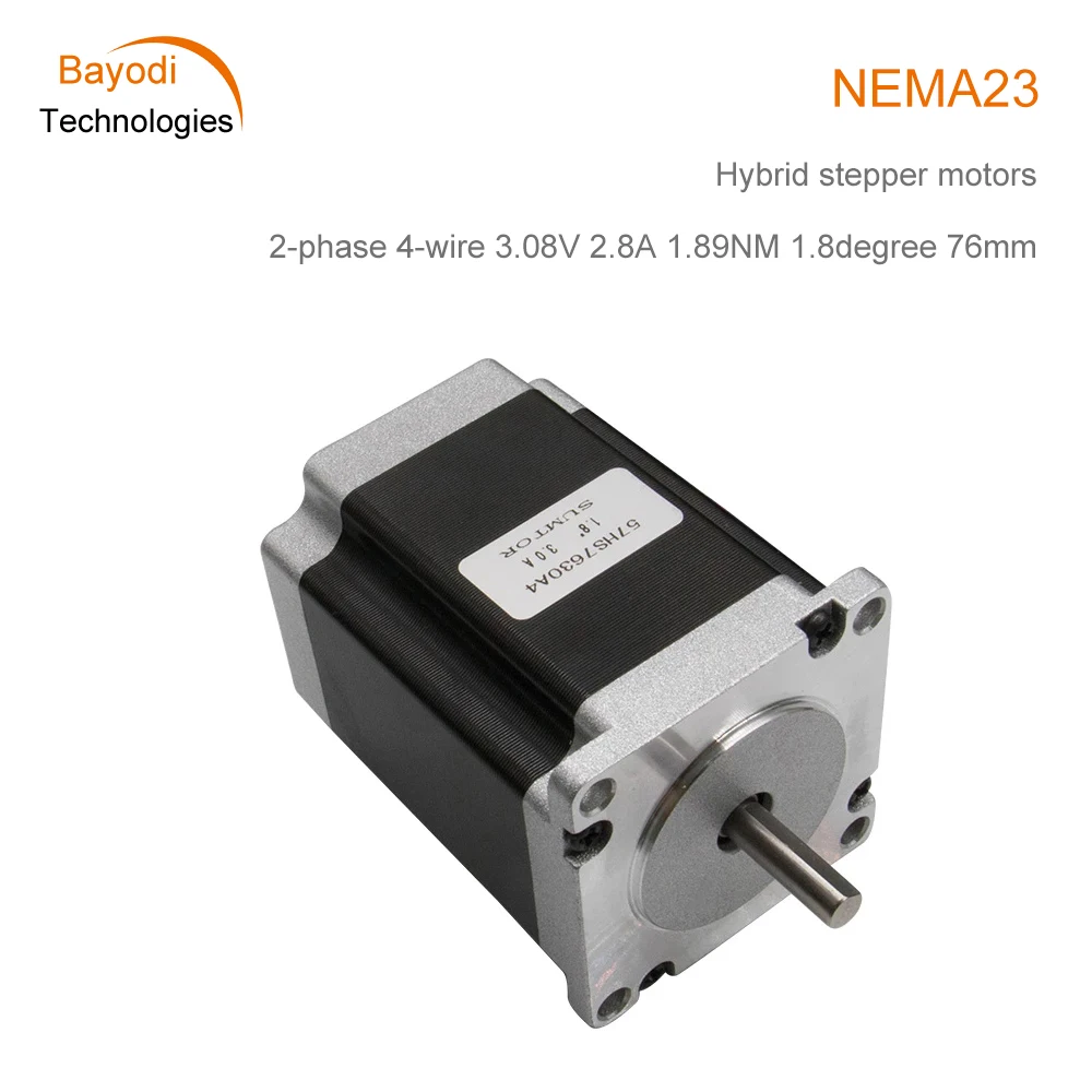 

NEMA23 57 Stepper Motor 2-phase 4-wire 3.08V 2.8A 1.89NM 1.8degree Fuselage length 76mm Motor For CNC Machine Kit 3D Printer