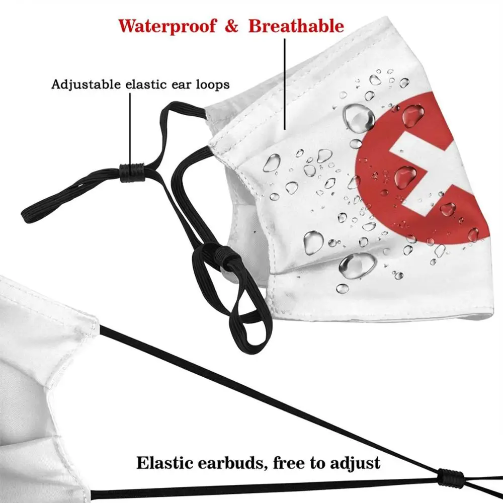 Cross In A Circle Custom Pattern Washable Filter Pm2.5 Adult Kids Mask Cross Red No Entry Cross In A Circle