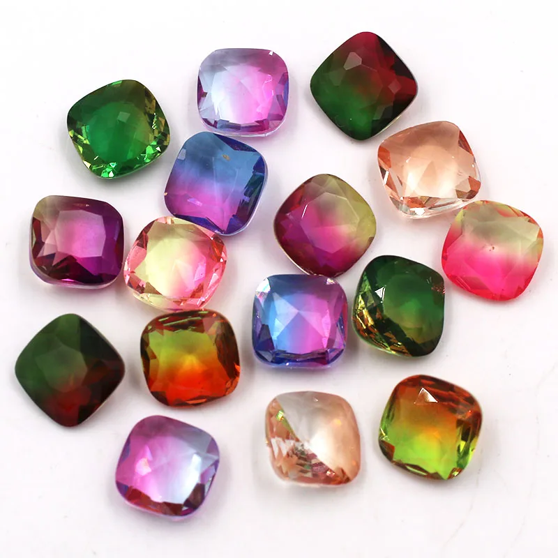 Nail Decorations Glass Crystal Strass Fat Square Shape Tourmalines Pointback Rhinestones For Jewelry Making/Clothing Accessories