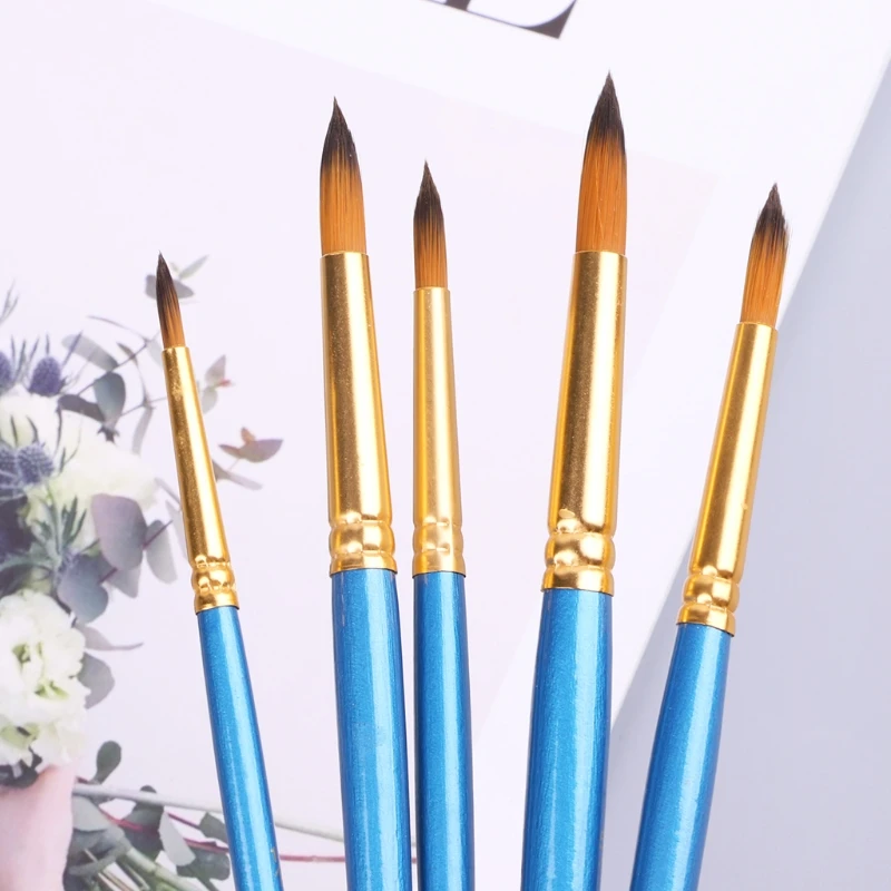 

Кисти для рисования акварелью и гуашью, 5 шт.