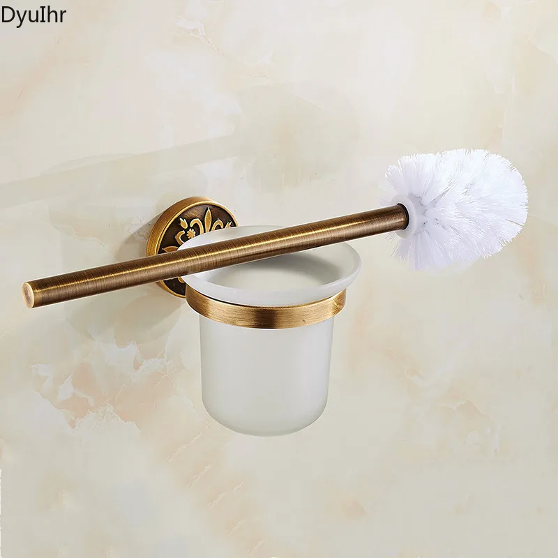 Acessórios do Banheiro Estilo Europeu Suporte de Escova de Vaso Sanitário de Parede Pendurado Espaço de Alumínio Toalete Punch- Toalete Escova Titular