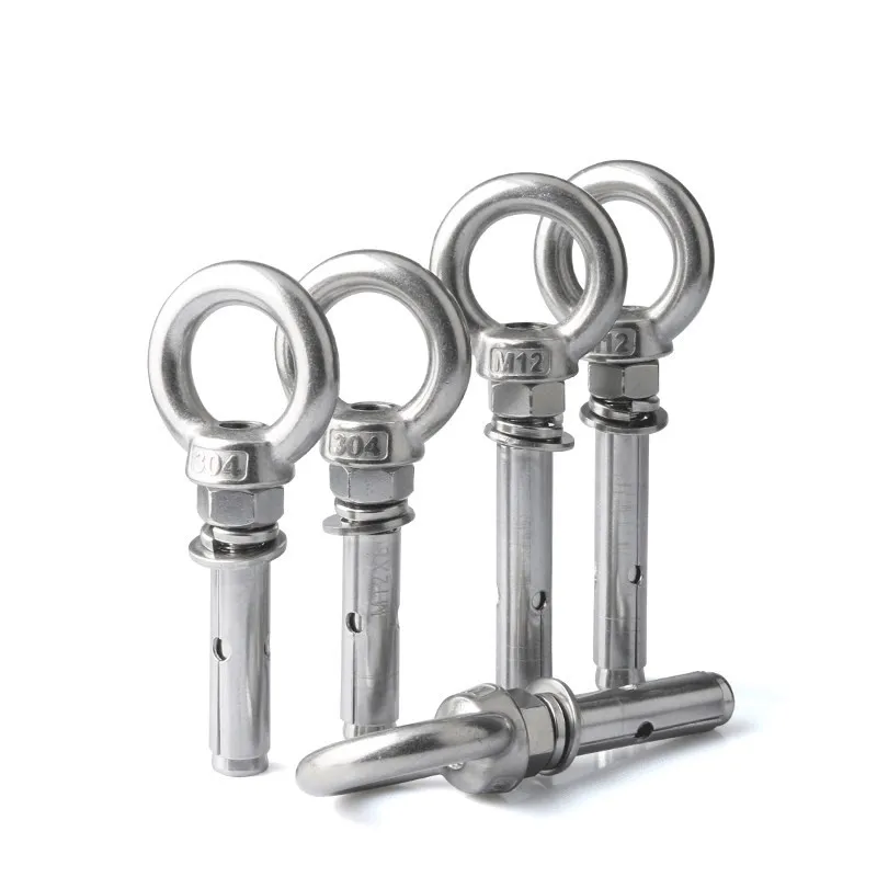 304Stainless Steel Sleeve Anchor Concrete Expansion Eye Bolt Installation Artifact Hook Long Universal Ring Expansion Screws