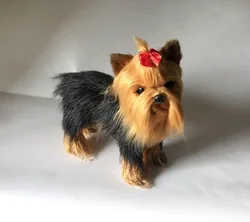 Lifelike Yorkshire Terrier Plush Doll Toy Simulation Animal Model Cartoon Pet dog decoration