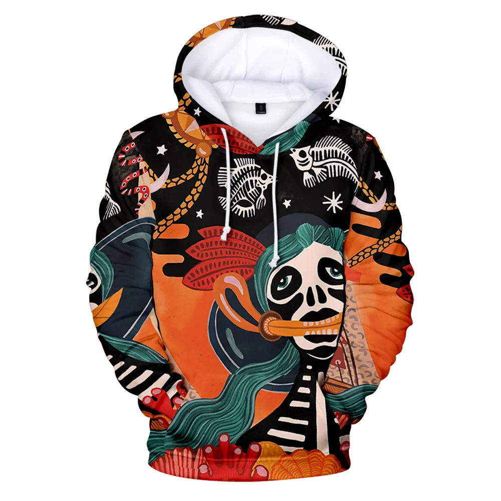 

2021 3D Print Skeleton Hoodie Jacket Winter Autumn Pullover Hoodies Cosplay Men women Loose Sweatshirts clothes