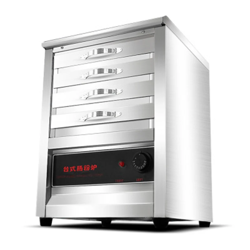 4 Layer Electric Bun Steamer Rice Roll Machine Vermicelli Roll Stainless Steel Breakfast Bread Steamer Machine Equipment