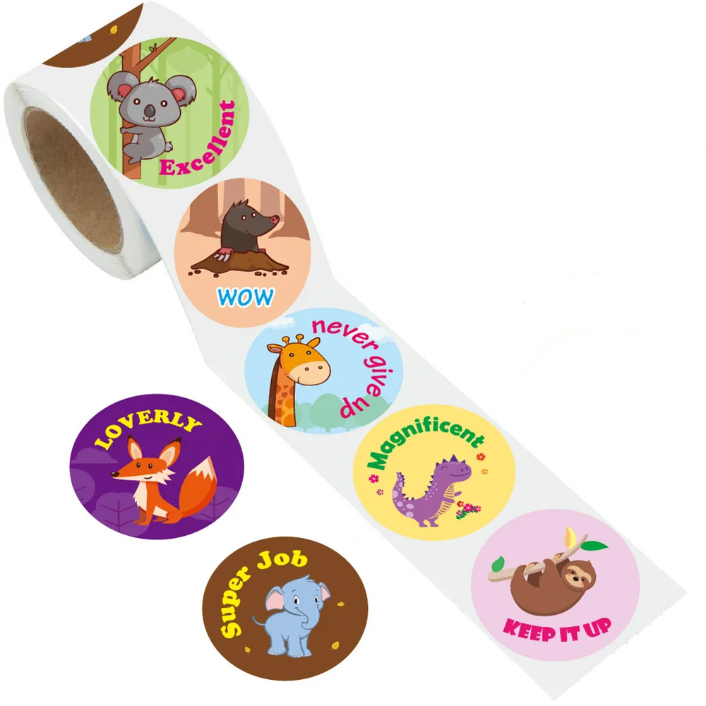 

98 Pcs Cute Animals Rewards Stationery Stickers Round Seal Adhesive Label Sticker Scrapbooking DIY Decorative Gifts for Kids