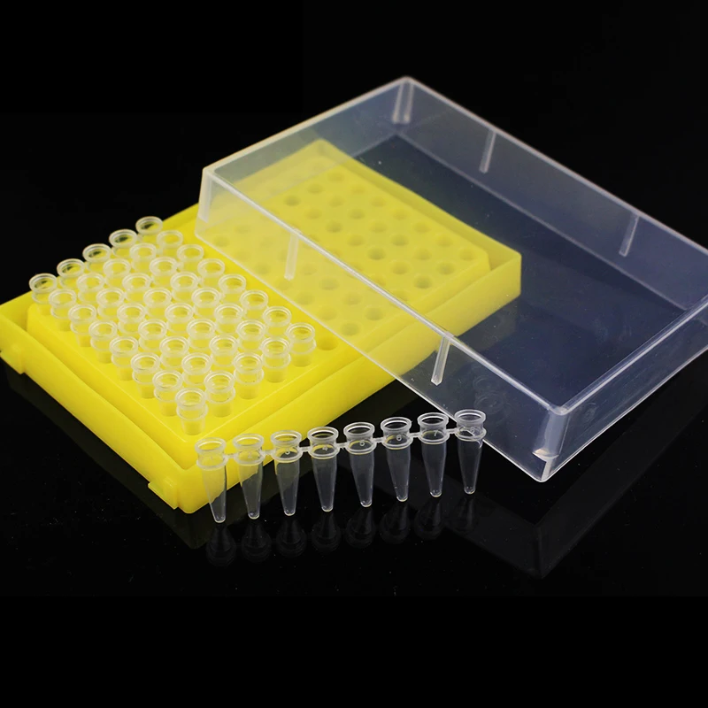 96 Sockets Plastics Centrifuge Tube Rack With Transparent Lid 0.2ML Centrifugal Tube Holder Laboratory Supplies 3pcs