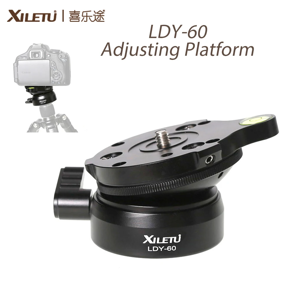 XILETU LDY-60 Tripod Head Leveling Base Level Horizontal Adjustment Platform for Tripod Pan-tilt Panoramic Platform