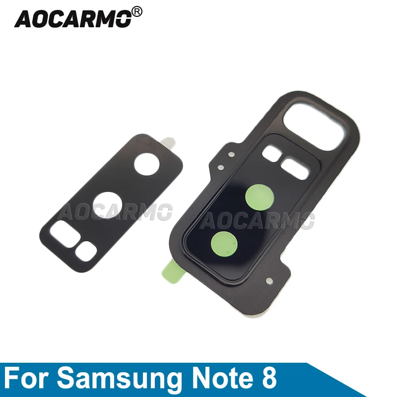 

Aocarmo Rear Back Camera Lens With Frame Adhesive For Samsung Galaxy Note 8 SM-N9500 6.3" Replacement Part