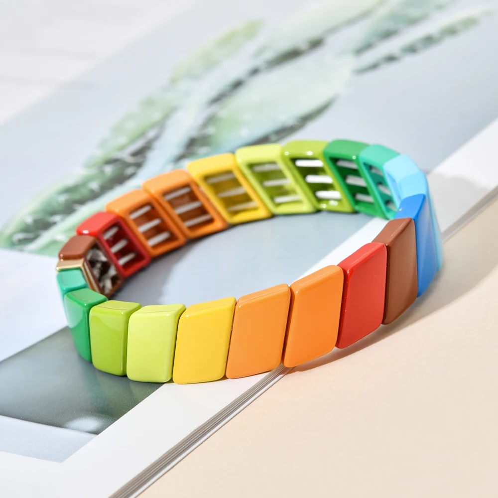 2023 Rainbow Summer Bracelets For Women Friendship Bracelet Jewelry Pulseiras Mujer Love Letter Beads Bracelet Gifts for Girl