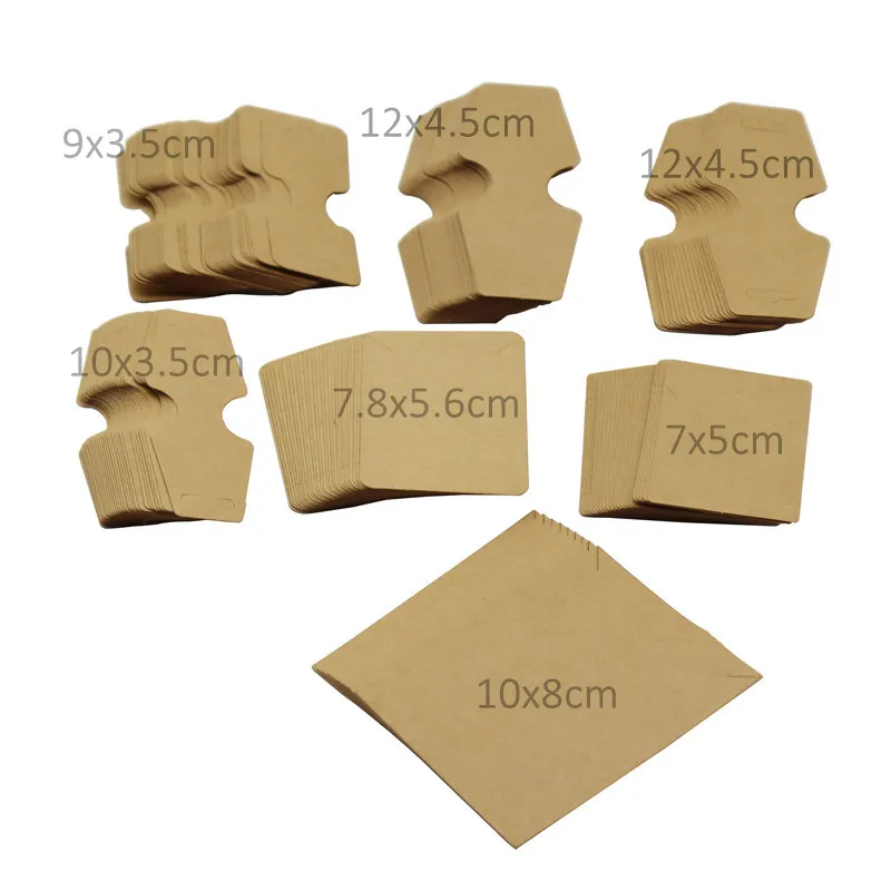 

50Pcs Kraft Paper Jewelry Packaging Cards Blank Cardboard Display Tags Necklace/Earring/Hairpin/Hair Ring