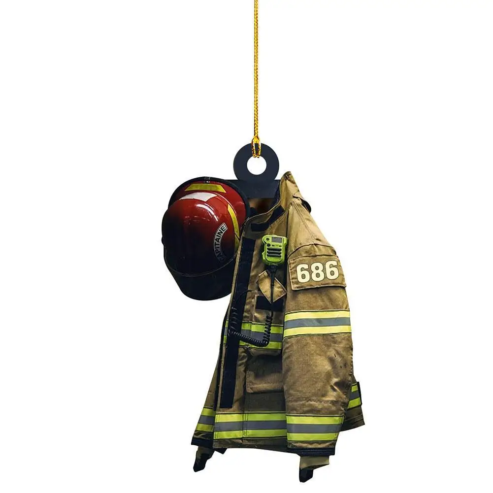 Car Accessories Fire fighter Decoration Pendant Auto Rearview Mirror Pendant Birthday Gift Auto Decoration Ornaments flat Design