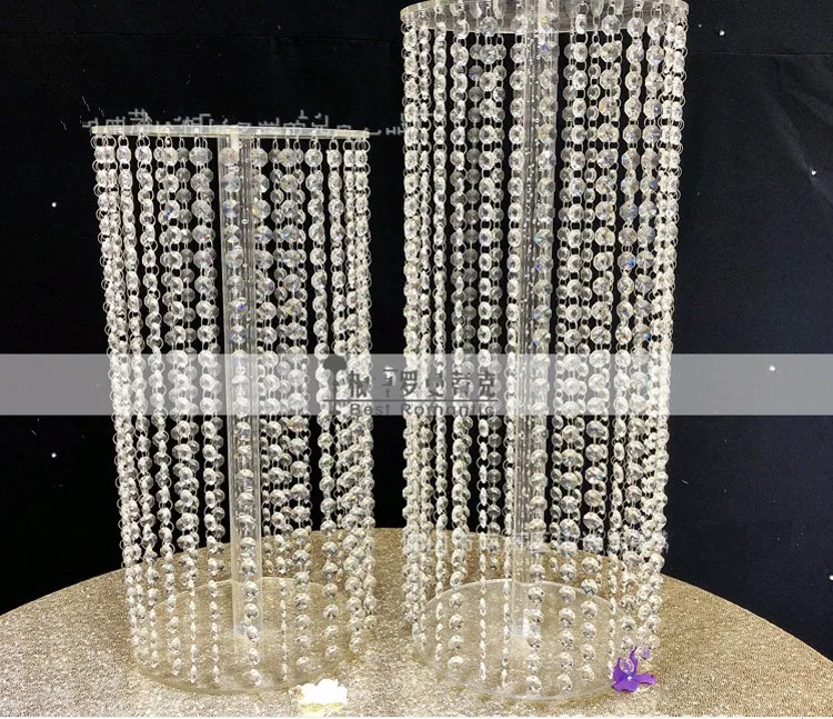 Sparkling Crystal clear garland chandelier wedding cake stand birthday party supplies decorations for table top centerpieces