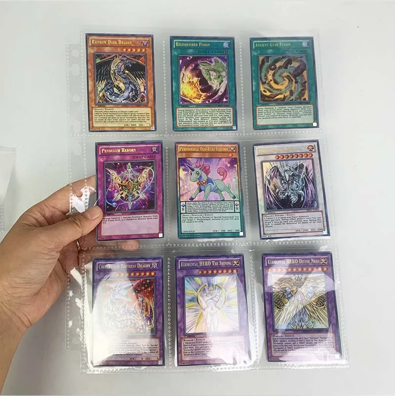 Carpeta transparente de tarjetas YuGiOh, carpeta de colección de páginas de álbum, cubierta de almacenamiento, juego comercial, 10 unidades