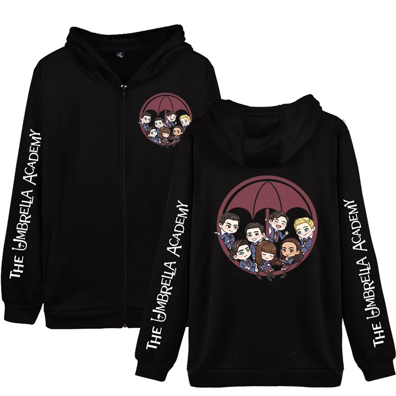 

The Umbrella Academy Super Hero Men Women Zipper Long Sleeve Pocket Zip Up Harajuku Hoodies Jacket Sweatshirt Tops Plus Size 4XL