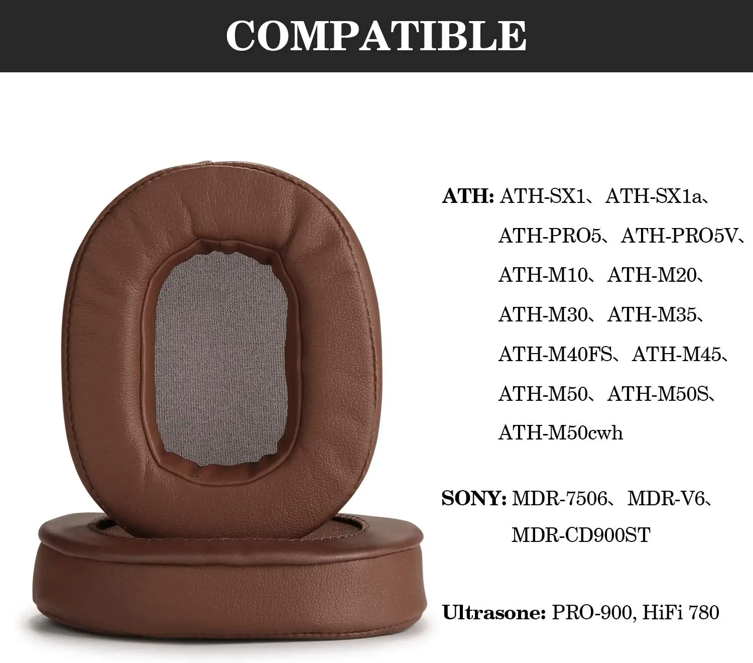 เปลี่ยนแผ่นรองหูฟัง-สำหรับ Audio Technica ATH - MSR7 - M50x - M40x - M30x-M70x/sony MDR 7506 - V6-V7หูฟัง