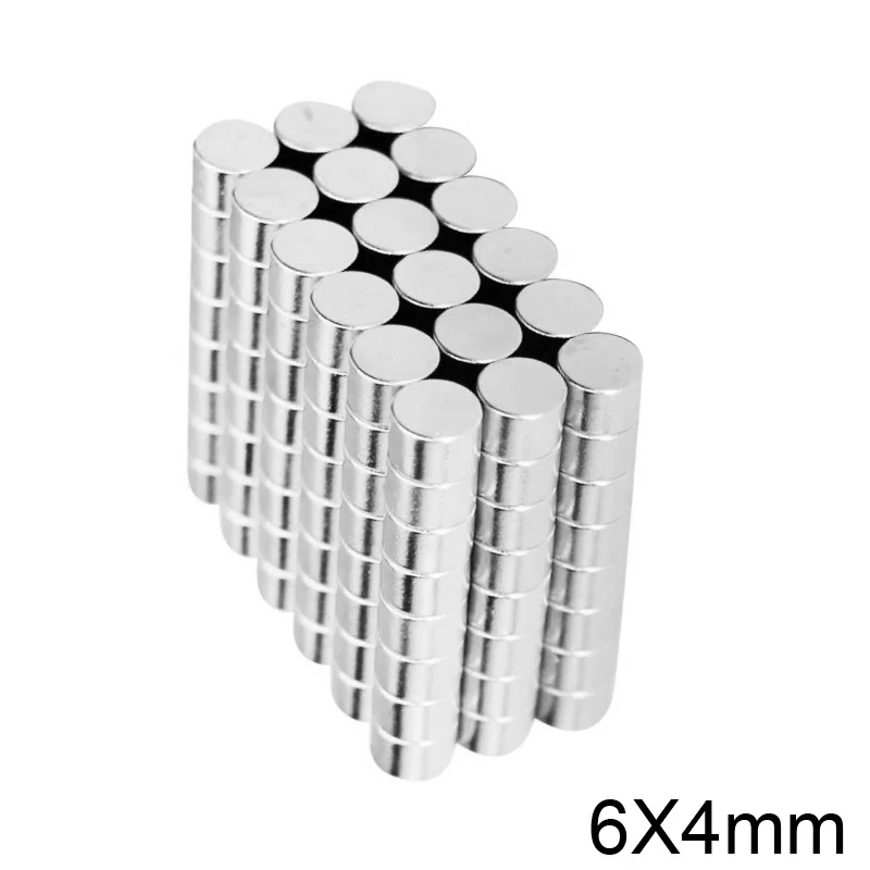 20~1000pcs 6x4 mm Permanent Small Round Magnet 6mmx4mm Neodymium Magnet disc Dia 6x4mm Mini Strong Magnetic Magnets sheet 6*4 mm