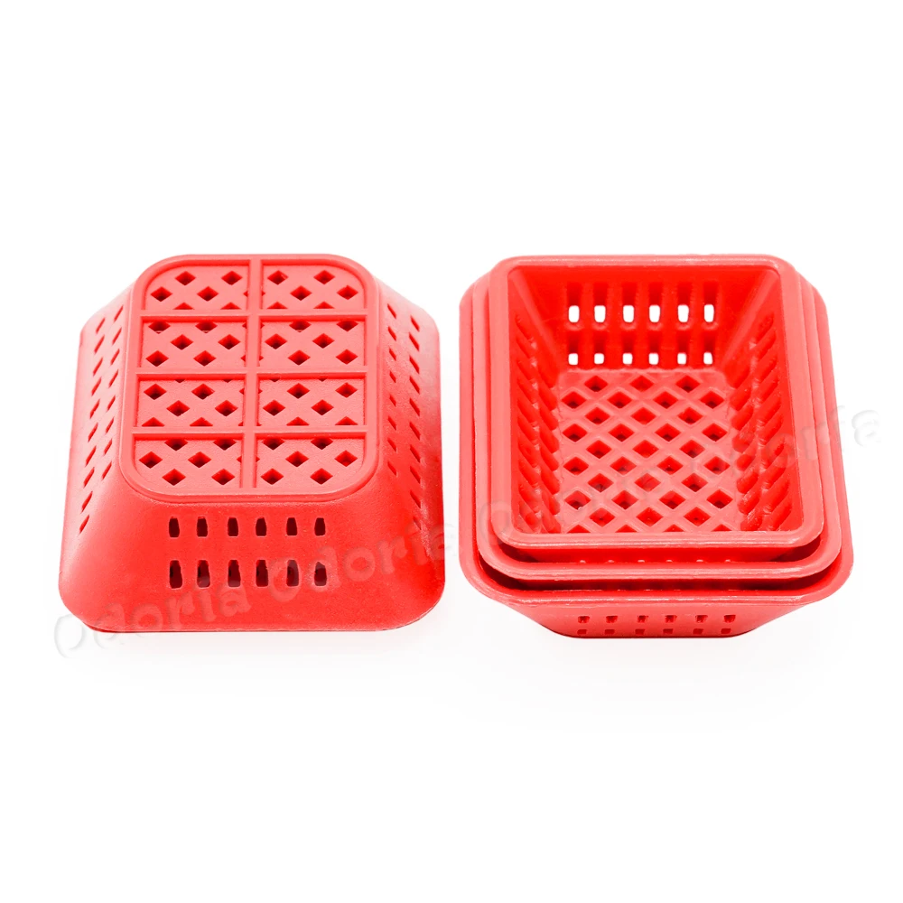 Odoria 1:12 Miniature 6PCS Red Baskets 3 Sizes Supermarket Kitchen Vegetable Food Storage Set Dollhouse Accessories Decoration