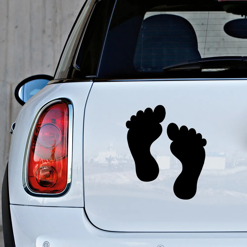 MIGNATIS - A Pair of Footprint Ornament Wall Modified Car Sticker Mural Art Decal For Car Window Loptop Decoration Vinyl sticker