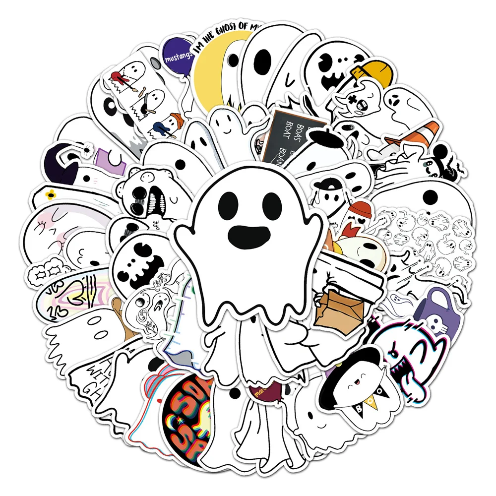 50pcs Spirit Ghost Stickers For Notebooks Stationery Scrapbook Kscraft Cute Sticker Vintage Scrapbooking Material Craft Supplies