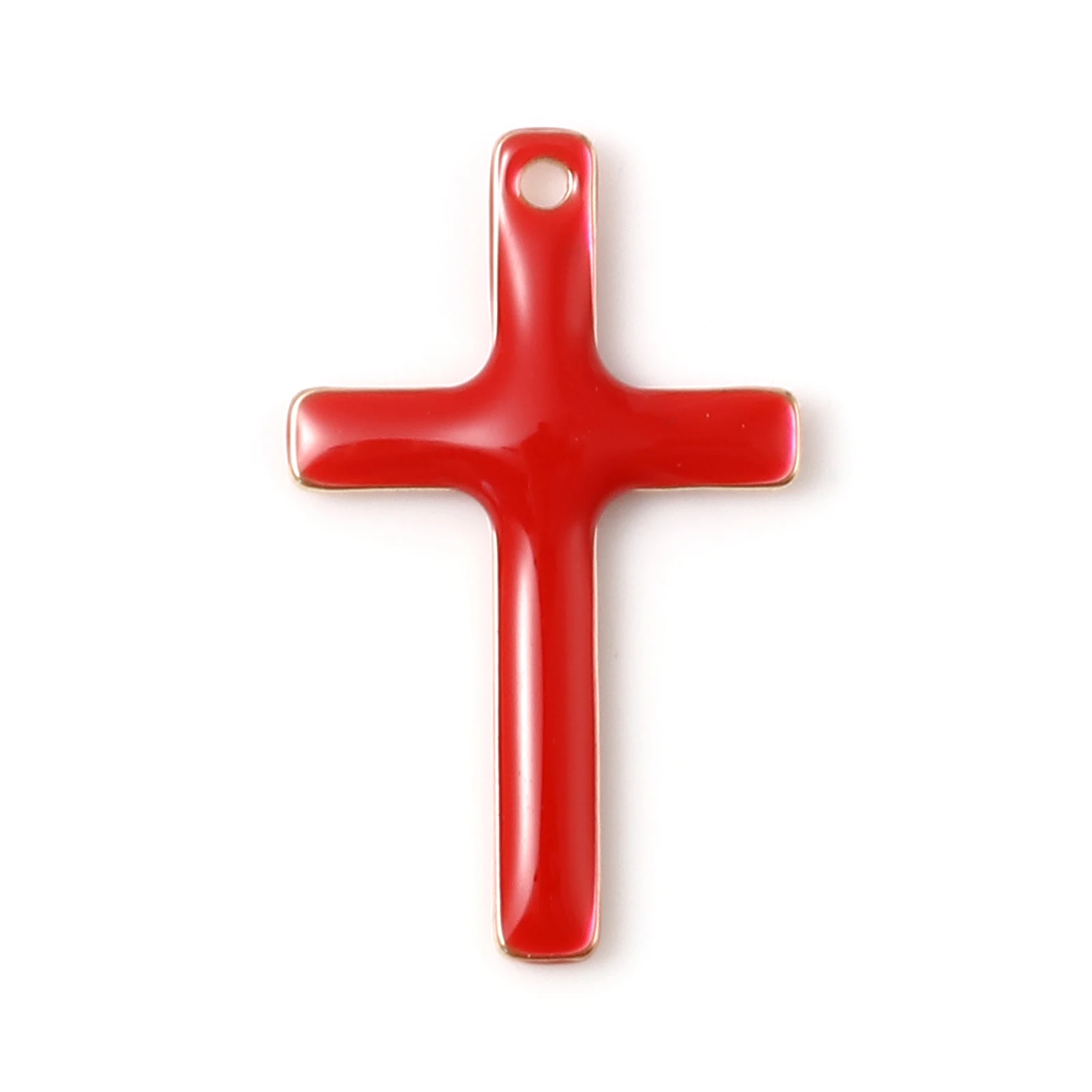 5PCs Classic Enamelled Crosses Charms Double Sided Sequins Cross Pendants For Colorful DIY Earring Necklace Jewelry Making