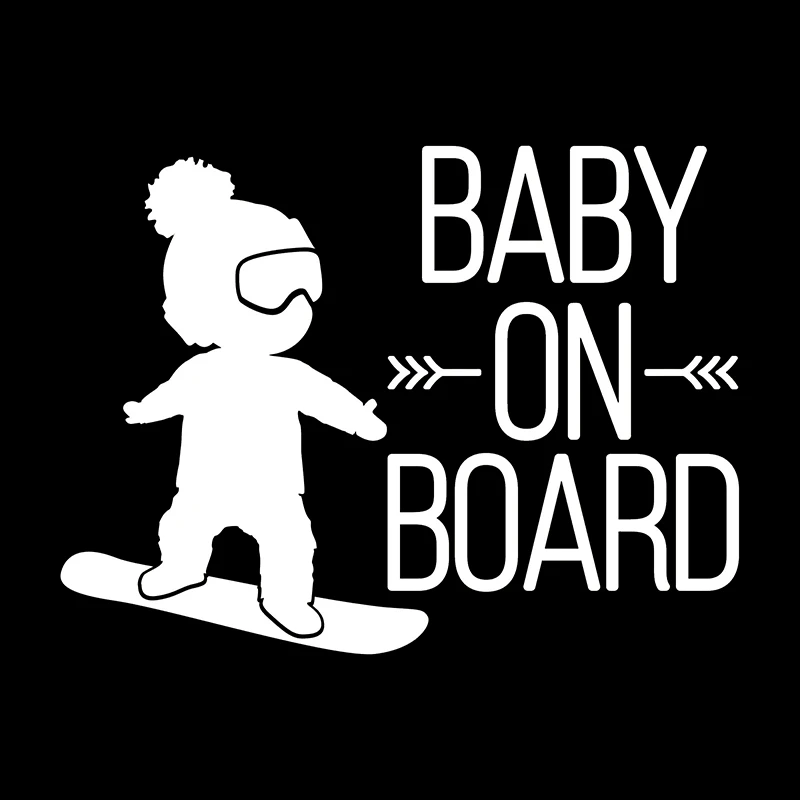 Baby on Board Car Decal,BOY on Snowboard  KK Vinyl Car Stickers Cool Car Accessories Window Decor 16CM*12CM