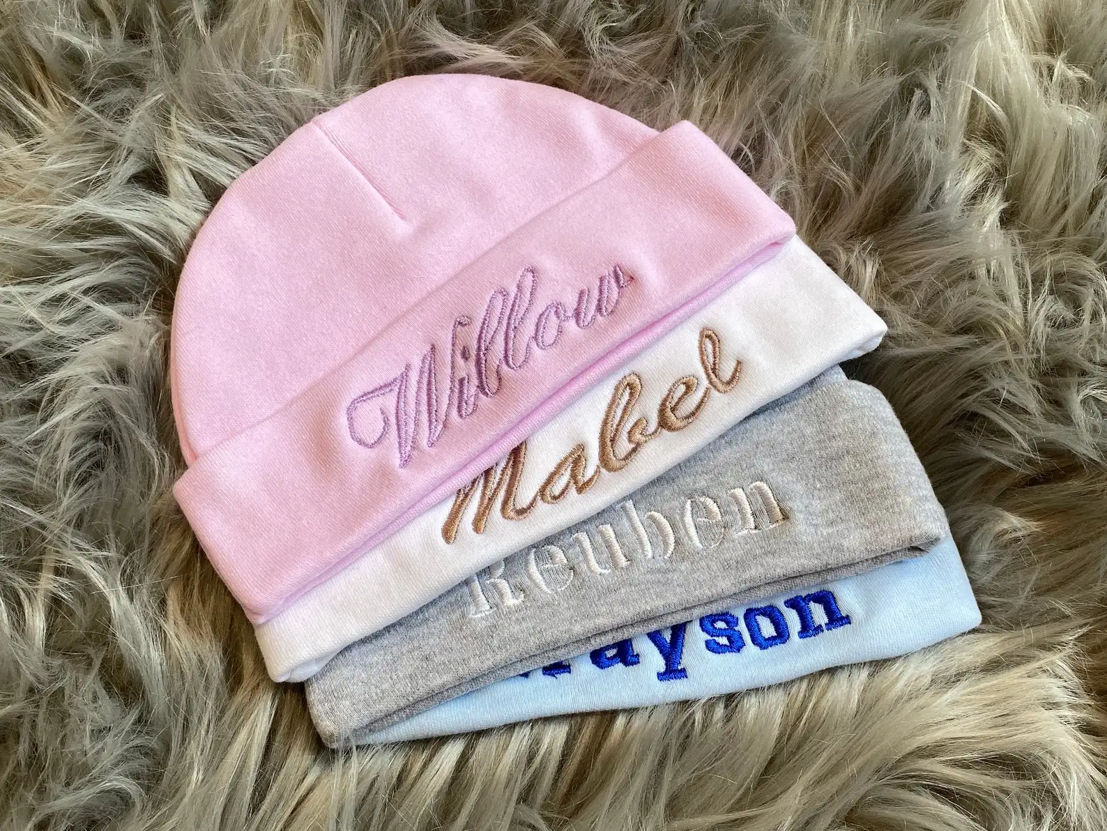 

Free Shipping Personalised Baby Hat With Any Name in Almost Any Colour, Custom Embroidered Gift Monogram Baby Beanie Infant Hat