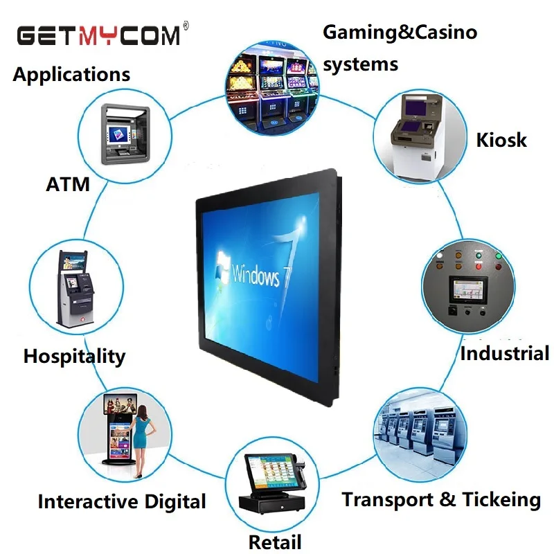 Getmycom 15.6 inch Industrial Display Embedded Resistance Getm15.6 Touch Screen LCD Industrial Control Monitoring wide open