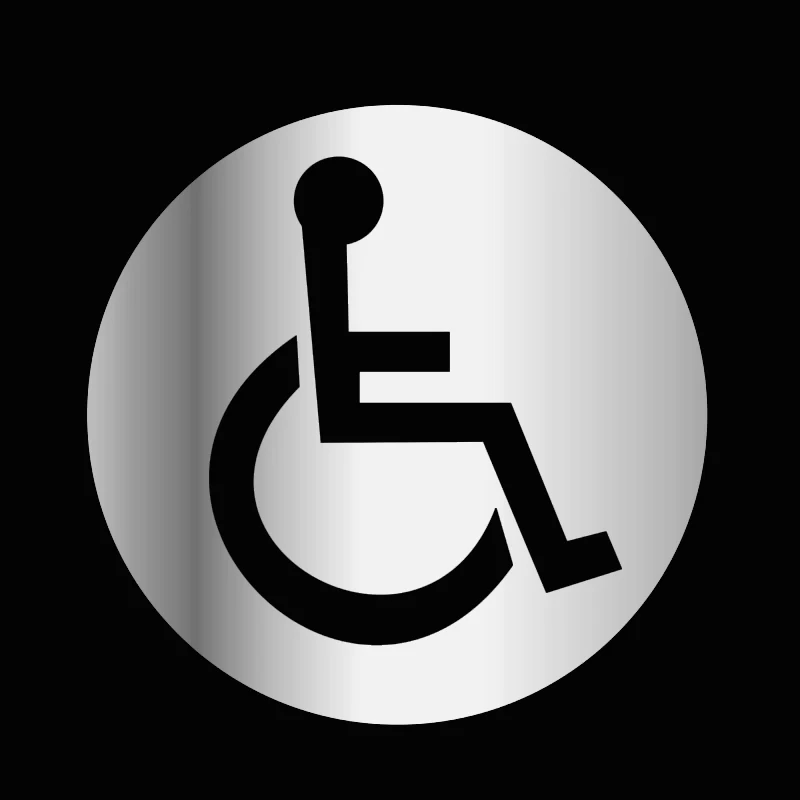13CM*13CM 1 Pcs Car Window Disabled Wheelchair Handicap Round Car Window Reflective Decals Decoration PVC Fashion Car Sticker