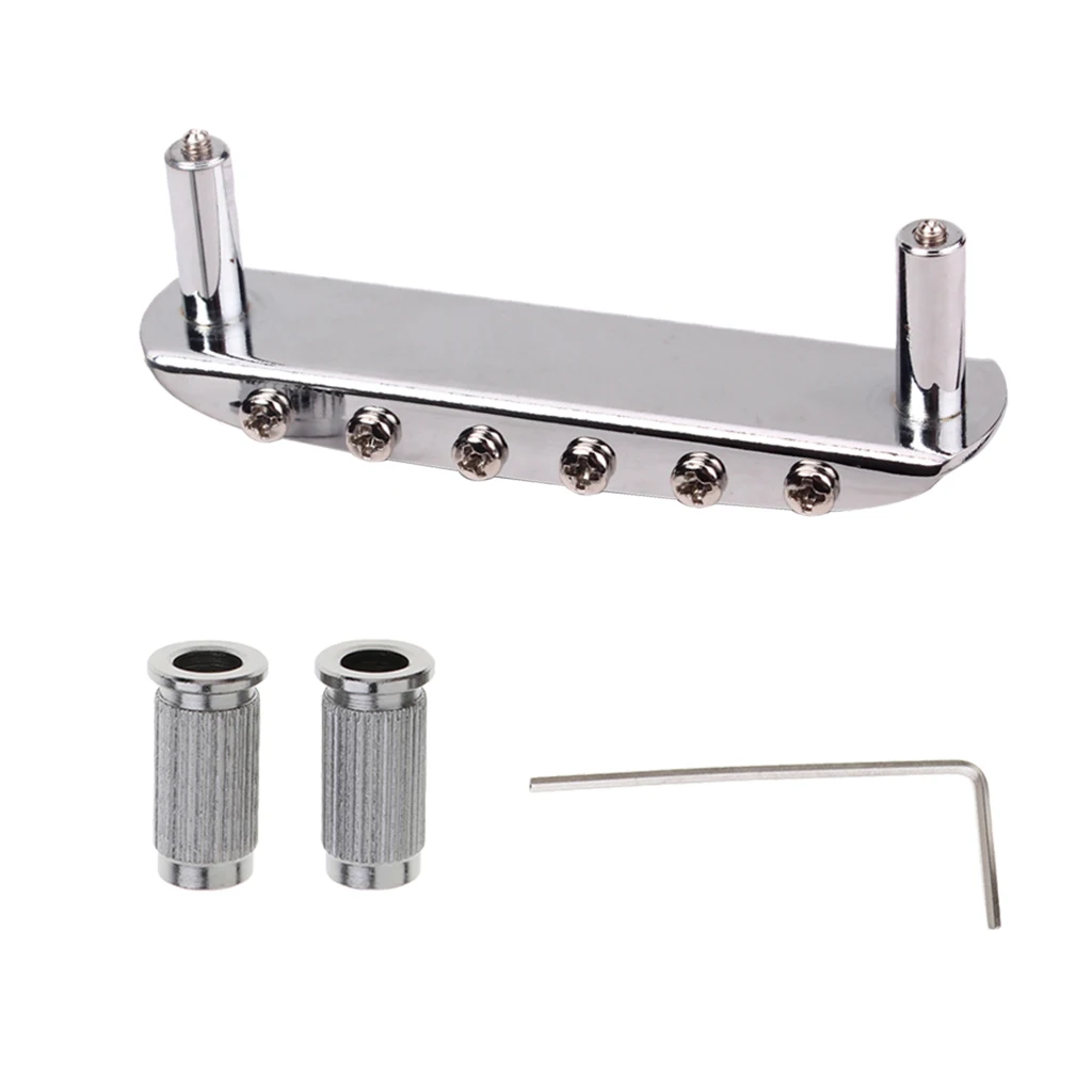 1 Set Zinc Alloy Guitar Saddle Bridge 6 String Guitar Saddle Replace Parts for Mustang Jaguar Jazzmaster Guitar Replacement Tool