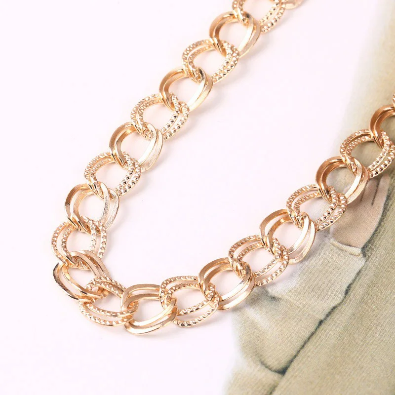 1Meter 9mm Light Gold Color Iron Metal Chain for Jewelry Making DIY Handmade Supplies Findings