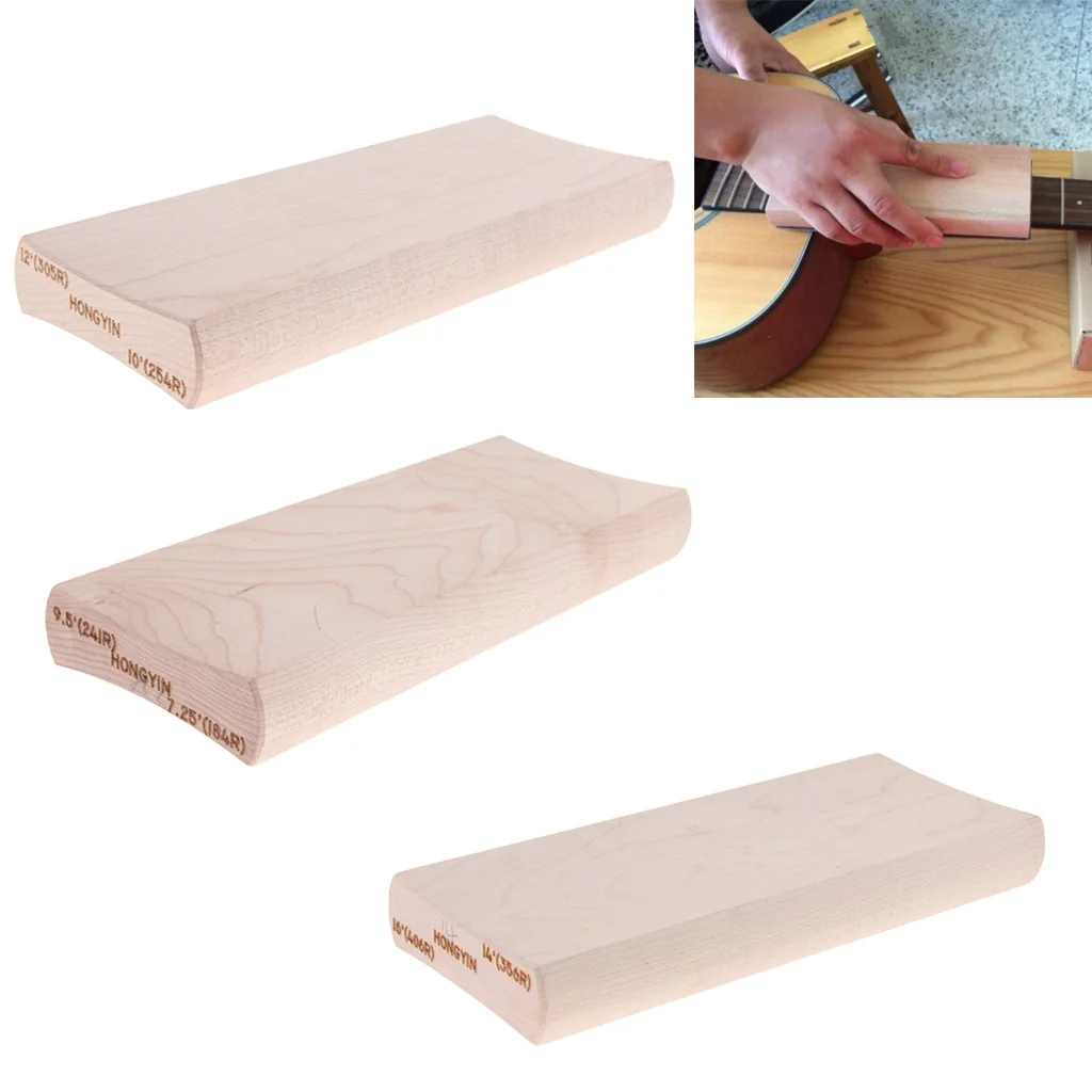 3 X Wood Radius Sanding Block For Guitar Fretboard Bunch Leveling Tool