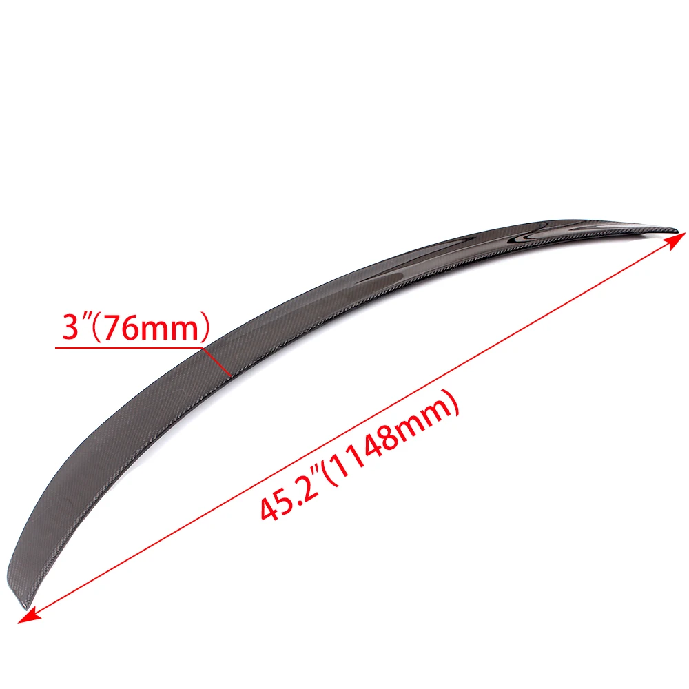 RASTP-Spoiler Wing Performance Glossy Carbon Fiber Rear Trunk Lip Kit for Model 3 RS-LKT043