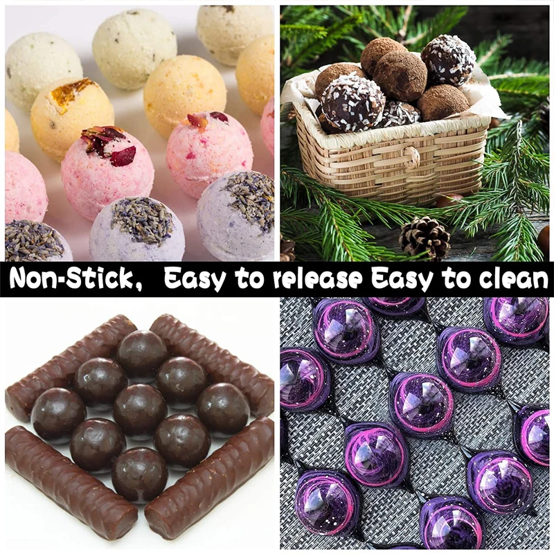 20 Hole Half Ball Sphere Silicone Chocolate Mold Cake Pastry Bakeware Stencil Pudding Jello Soap Candy Baking Mould Kitchen Tool