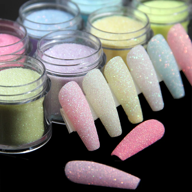 Im Angebot: 3,5 g schillernder Zucker-Nagelglitzer, buntes Candy-Coat-Pulverpigment für die Maniküre, glänzender Zucker-Effekt-Staub, Nageldekorationen – Detail 1