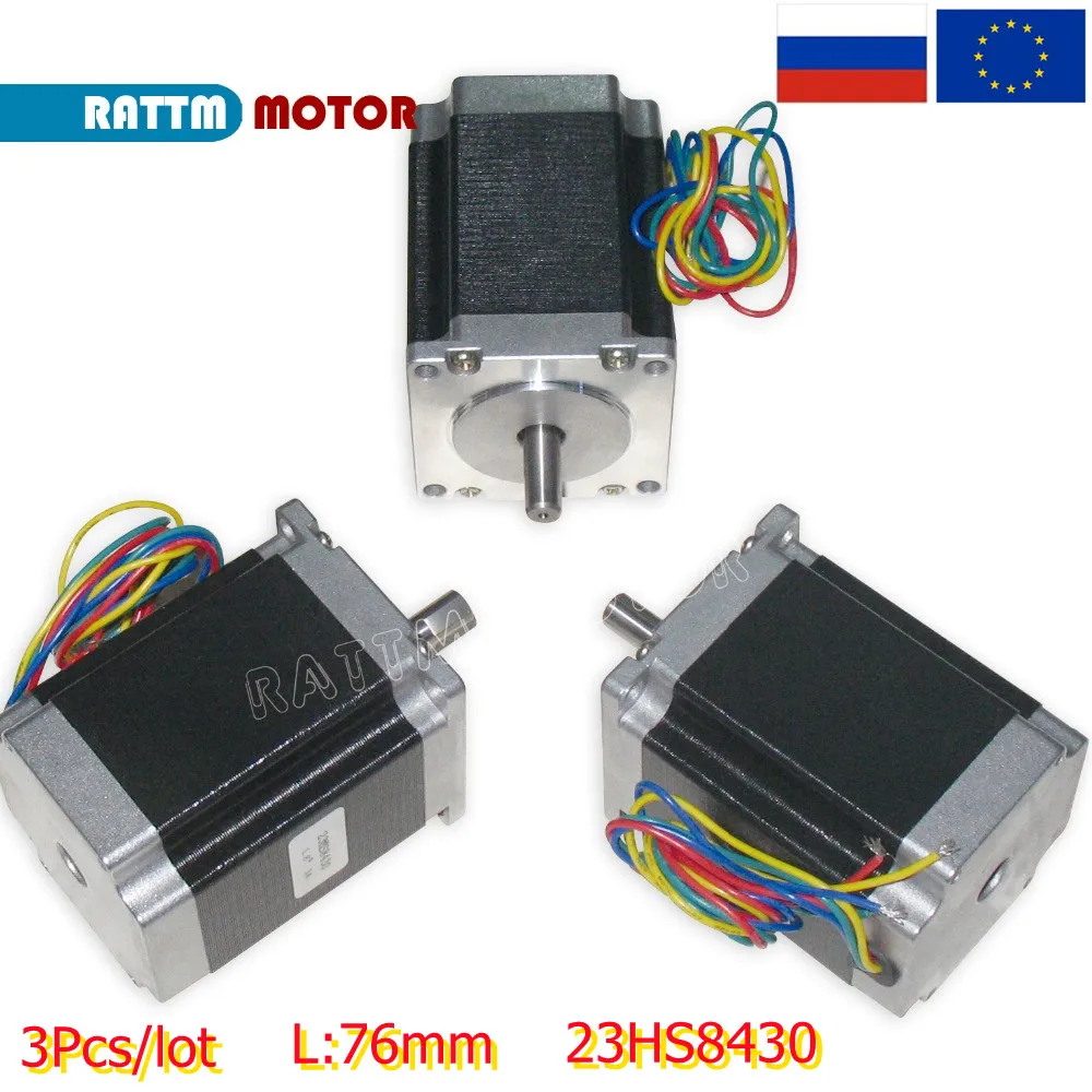 

【RU EU】3pcs Nema 23 stepper motor 57x76mm 23HS8430 1.8Nm 270 Oz-in 3A 4 wires for 3D printe / CNC