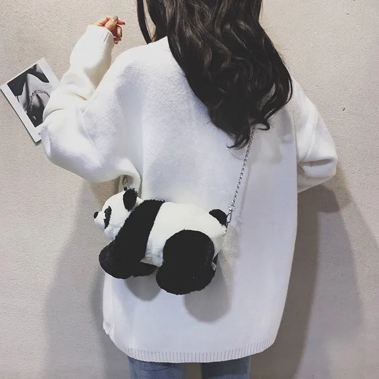 Small Bag For Women Lovely Panda Frog Bag Plush Soft Purses Crossbody Bags Chain Strape Shoulder Bag Women Phone Bag