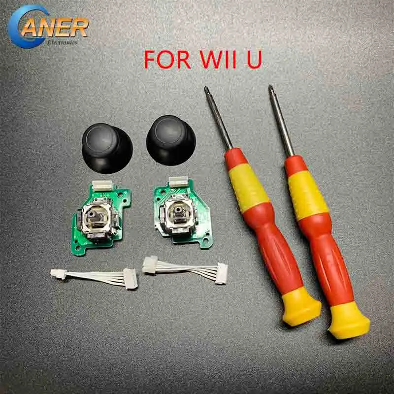 Ganer Left and Right Analog Joystick W/ PCB Board W/ TriWing For Wii U Gamepad Cross Screwdriver Connector Cable