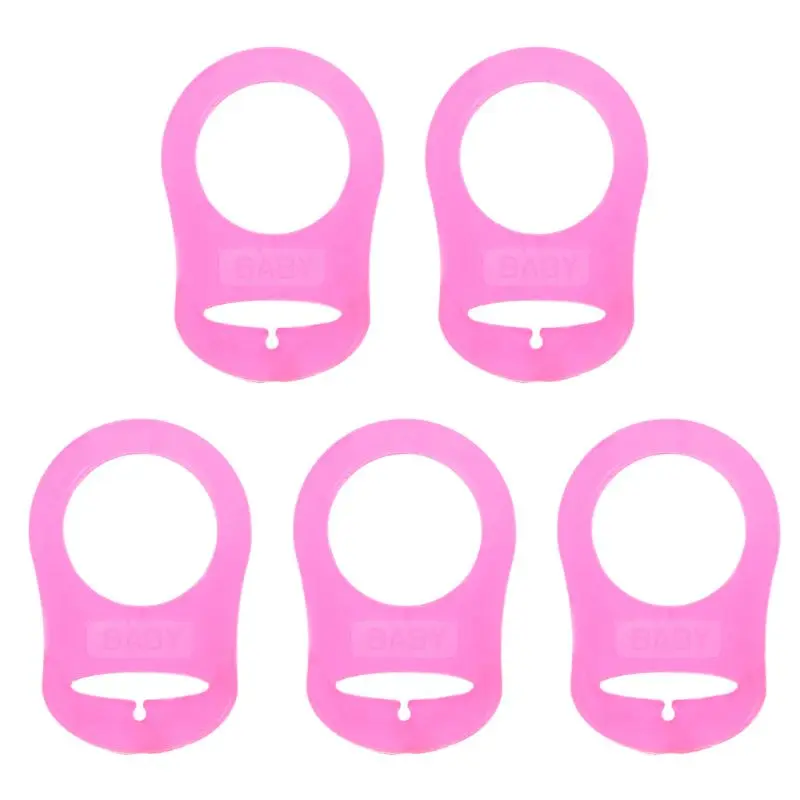 5Pcs Multi Colors Silicone Baby Dummy Pacifier Holder Clip Adapter for MAM Rings New